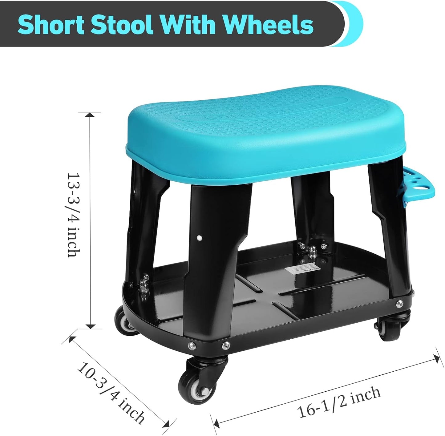 DURATECH Rolling Mechanic Stool, Shop Stools with 2 Inch Swivel Wheels, Heavy Duty Garage Creeper Seat with Tool Tray, 300 Lbs Loading Capacity(Tools Not Included)