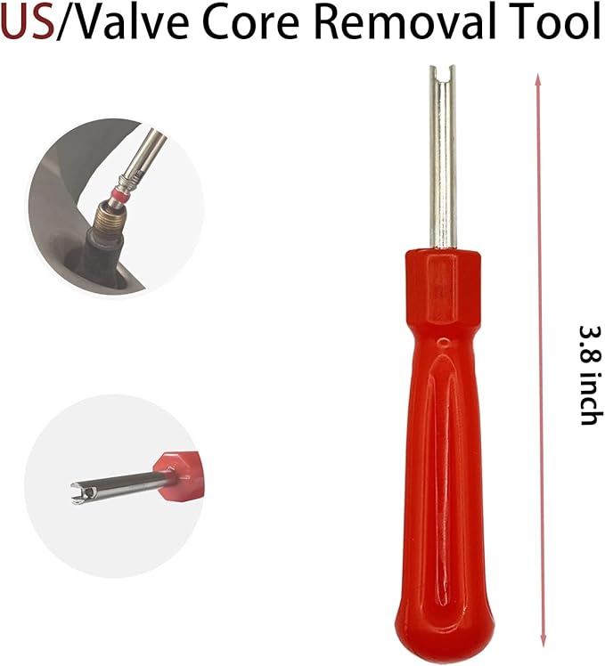 Valve Stem Puller and Installer,24Pcs Tr413 Snap-in Tire Valve Stems,10Pcs Valve Cores,10Pcs Tire Valve Caps and Valve Core Removal Tool