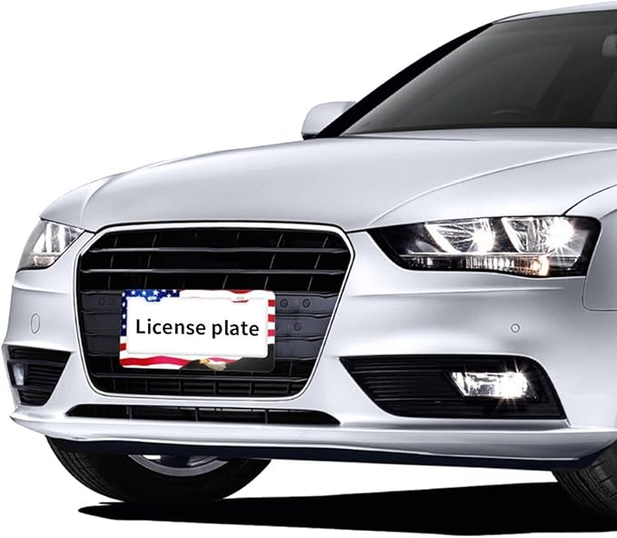 American Flag Eagle Patriotic License Plate Frames Covers Holders US American Waving Flag Eagle Car Tags Frames Holders Stainless Aluminum 2 Pack 4 Holes Decorative 2 Pcs Set for Men Women Vehicle