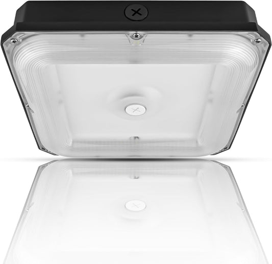 80W/60W/40W Power Selectable LED Canopy Garage Light with 3CCT (3500K/4000K/5000K), LED Parking Garage Lights 90-277V IP65 Commercial Residential Lights DLC (40W/ 60W/80W Power Selectable -1 Pack)