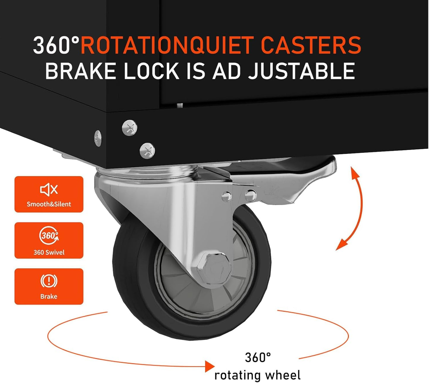 Metal Garage Storage Cabinet with Wheels ，Lockable Rolling Tool Chest on Wheels, Utility Cabinet for Home, Office, Garage and Workshop(Black)