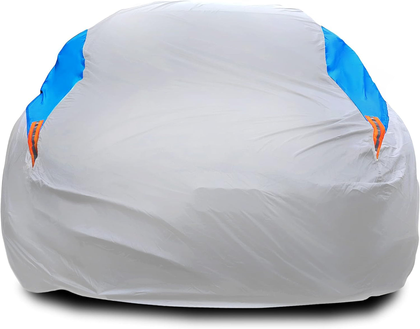 MORNYRAY Waterproof Car Cover All Weather Snowproof UV Protection Windproof Outdoor Full car Cover, Universal Fit for Sedan (Silvery, A6-Fit Sedan Length(207-216 inch)