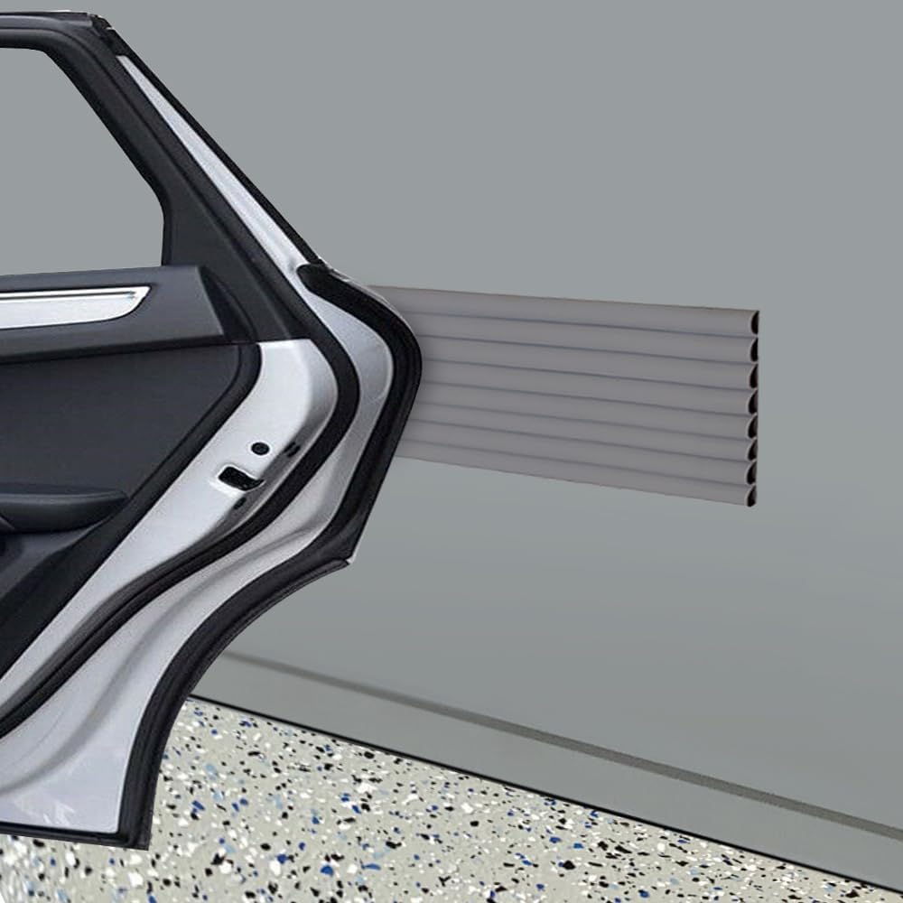 Rubber Bond Garage Wall Protectors - 4in x 12ft Strong Self-Adhesive Rubber Bumper Protectors for Garage Walls - Waterproof and Anti-Scratch Garage Wall Protector for Car Doors (Grey)