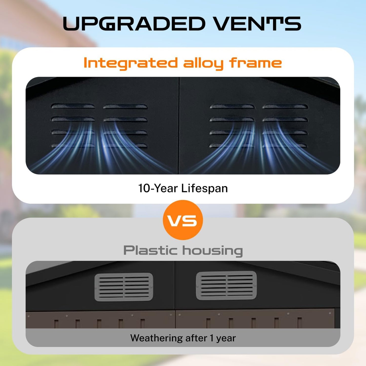 6 x 4 FT Outdoor Storage Metal Shed, Bike Garden Tool Shed with Slooping Roof, Lockable Doors and Aluminum Frames, Shed Easy to Assemble for Garden, Patio, Lawn, White+Yellow