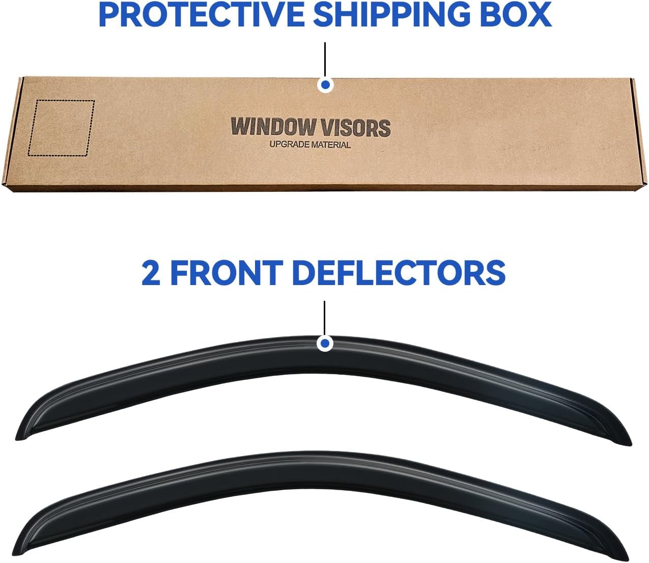 Window Visors Rain Guards for 2007-2013 Chevy Silverado/GMC Sierra 1500 Regular Cab, Window Vent Wind Deflectors Visors Shades for 07-14 Silverado/Sierra 2500HD 3500HD Standard Cab
