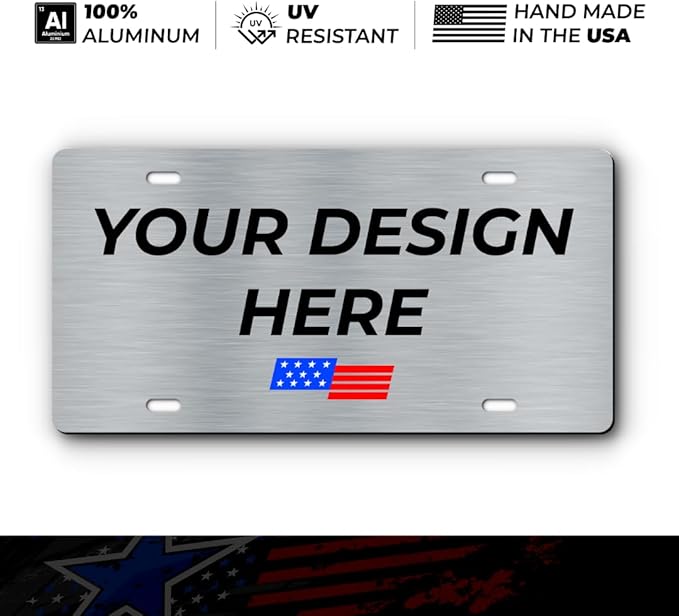 Personalized Custom Vanity License Plate for Cars & Trucks - Decorative Novelty Auto Accessory for Garage, Bar, or Home Display - Upload Your Logo for Your Business (Solid Color)