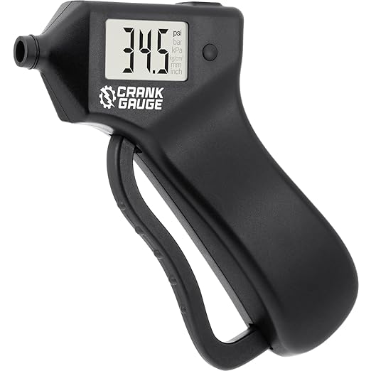 Battery-Free Tire Pressure Gauge (5-99 psi) and Tread Depth Meter (0-15mm) for Car, SUV and Motorcycle – Crank-Powered, Digital Display, Accurate and Eco-Friendly