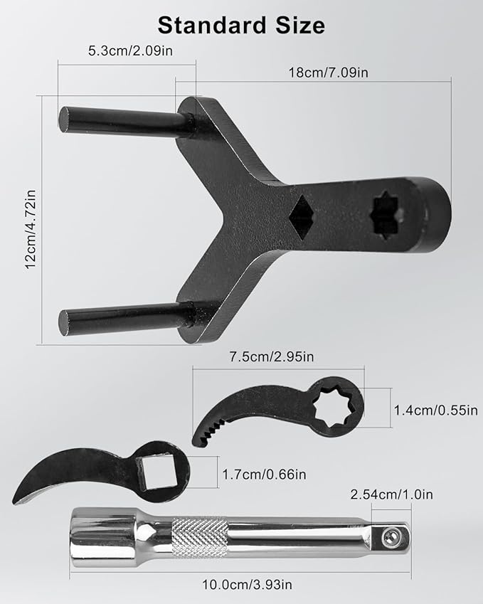 Lower Control Arm Prying Tool, 1/2" Suspension Specialty Bushing Tool, Pry Bar Wrench Adaptor Head, Compatible with 1/2 "Drive Extension Circuit Breaker Rod, with Extension Rod