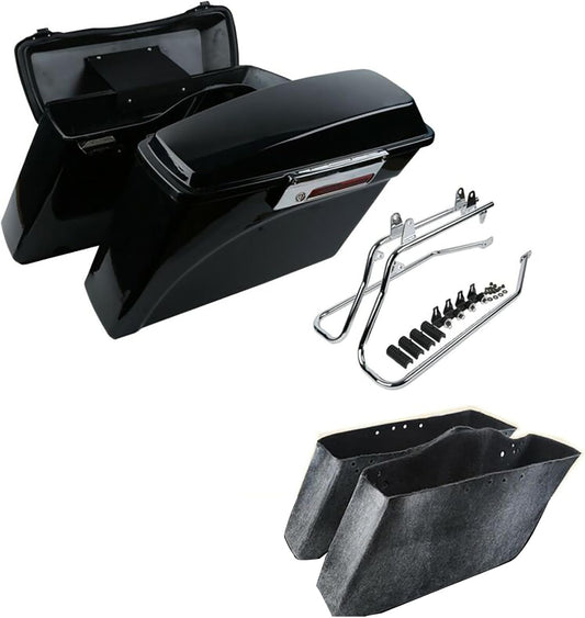 XFMT Motorcycle Hard Saddle bags Trunk W/Conversion Bracket Mount Kit Fit For Harley Softail Heritage Classic Deluxe 1984-2017