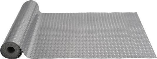 VEVOR Floor Mat, 13 x 4.9 FT PVC Flooring Roll, Non-Slip Diamond Texture, 64.58 sq.ft Covering Space, Garage Mats for Under Cars, Gyms, Boats, Car Trailer, Silver