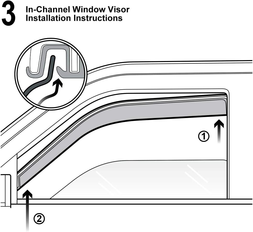 2pcs Compatible With 93-11 Ranger In Channel Style Sun Rain Guard Durable Side Window Wind Deflectors Dark Smoke Vent Window Visors