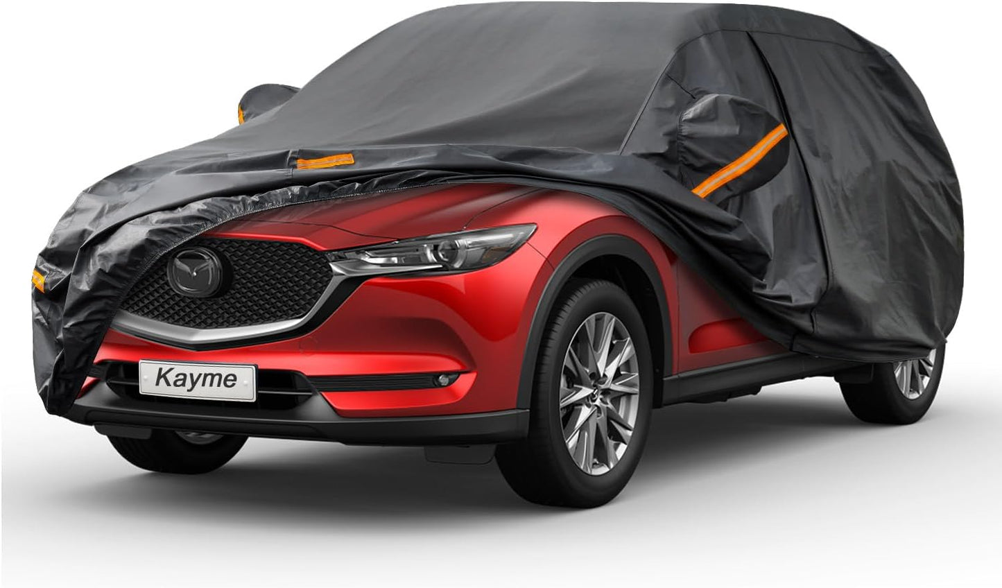 Kayme 7 Layers SUV Car Cover Custom Fit for Mazda CX-5 CX5 (2012-2025) Waterproof All Weather for Automobiles, Outdoor Full Cover Rain Sun UV Protection.Black