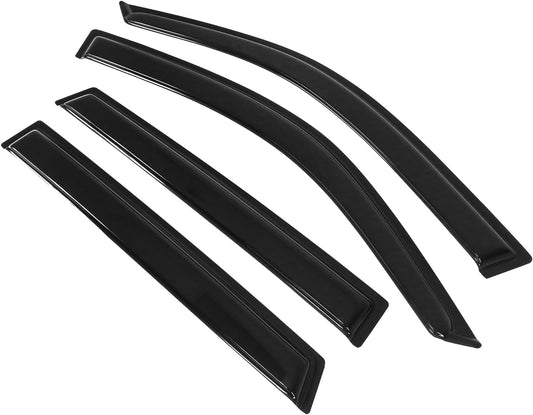 Window Visor Deflector Compatible with 2001-2005 Toyota Rav4 4-Door, Slim Tinted Acrylic Resistant Shield Cover Wind Sun Rain Guard by IKON MOTORSPORTS, 2002 2003 2004