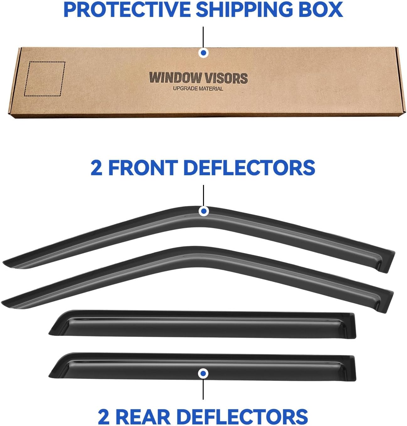 Window Visors Rain Guards for 1996-2004 Nissan Pathfinder, Out-Channel Window Vent Wind Deflectors Visors Shades for 1997-2003 Infiniti QX4