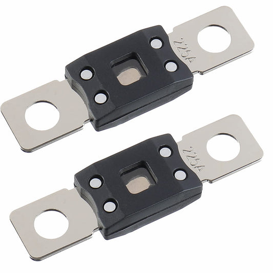 225A MEGA High Current Fuse - 225 Amp Bolt-on Fuse for Cars, Trucks, Construction Vehicles, Buses, Caravans (2 Pcs)