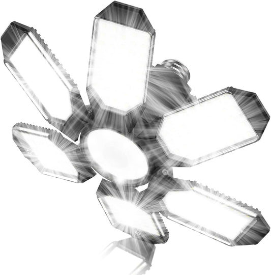 Garage Light - Super Brighter 15000LM Garage Light Bulb 150 Watt Equivalent Screw into E26 Socket w/ 6 Deformable Panels 6500K Led Shop Lights for Base Basement Workshop Warehouse Attic