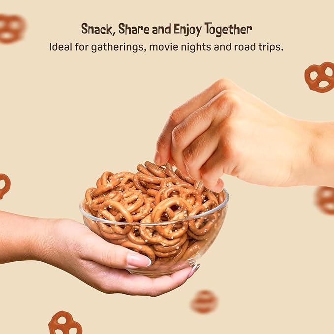 Vanilla Bean Flavor Pretzels – 4 Oz Gourmet Snack, Crunchy Bite-Sized Treats with Rich Butter Toffee Coating – Perfect for Sharing & Indulging (Pack of 12)