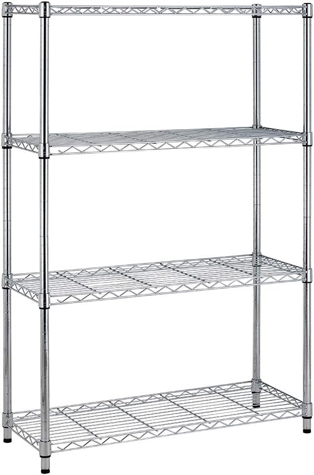 BestOffice Shelving Unit NSF Metal Large Storage Shelves Heavy Duty Height Adjustable Commercial Grade Steel Utility Layer Shelf Rack Organizer (36x14x54, Chrome)