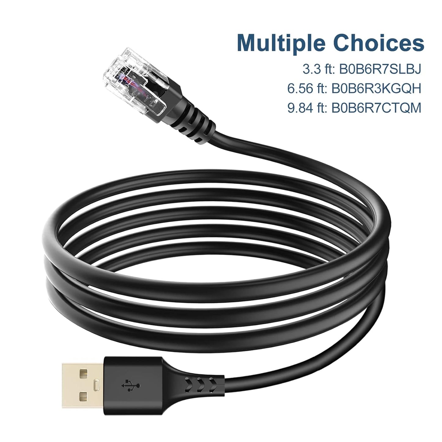 Radar Detector Cable, with USB to RJ11 Plug,for Escort Valentine One Uniden Beltronics Cobra Radar Detector,Replacement Power Cable for Radar Detectors(RJ11-3.3ft)