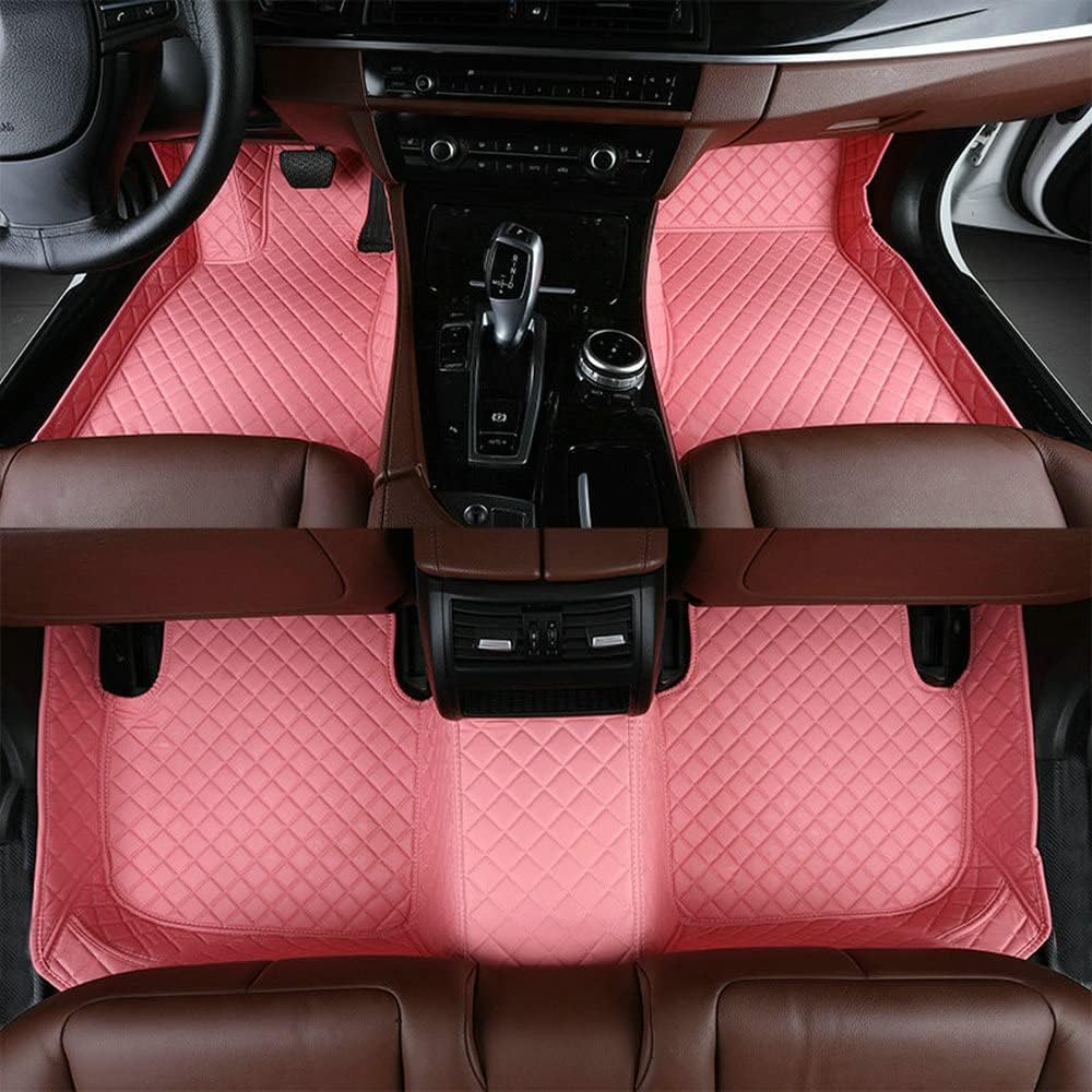 Custom Car Floor Mat Compatible with BMW Mercedes-Benz Toyota Cadillac Lexus Honda Infiniti Nissan Hyundai Kia Audi All Models Cars Sedans SUVs Automotive Mats (Pink)