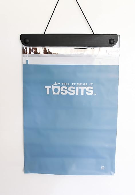 Tossits Recycled Disposable Car Trash Bags ??Leakproof, Smell Proof Hanging Garbage Bags for Car, Truck, SUV, RV & Vehicle ??Blue, 7 Count Disposable Automotive Trash Bags