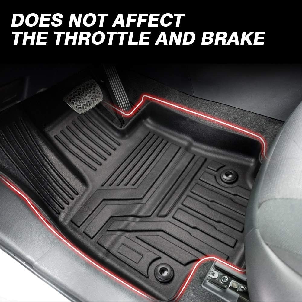 Powerty Floor Mats for 2019-2024 2025 Toyota RAV4 Accessories All Weather Floor Liner 3D TPO 1st & 2nd Row Floor Mat Heavy-Duty Floor Liners(FIT All Models)