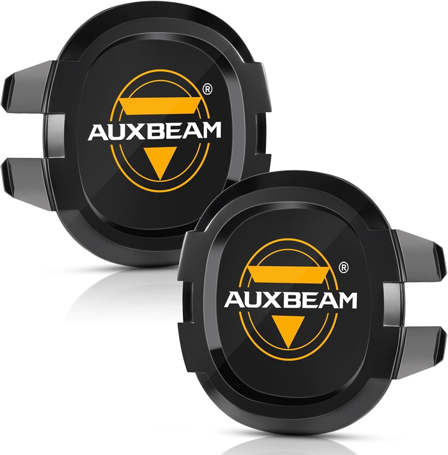Auxbeam P4 Series Round Protective Light Covers, 4 Inch Black Offroad LED Pods Lens Cap, Dust Impact Shield & Street Compliant, Snap-On Design, 2 Packs