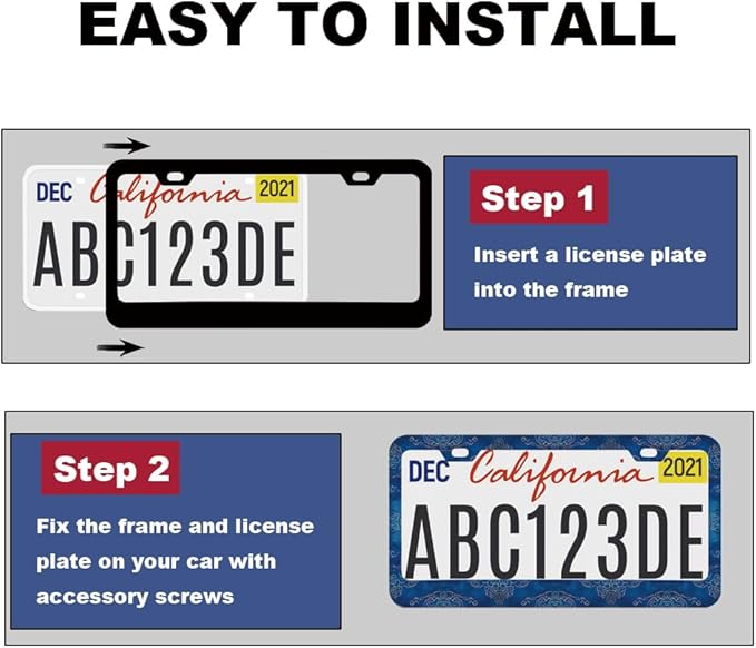 2pcs Blue Texture Japanese Wave License Plate Frame for Women,Traditional Japanese Styles car Decorative tag Frames Girly,Japanese Art License Plate Cover Holder for Vehicle with car Keychain tag