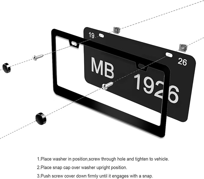 Personalized License Plate Frames, Custom License Plate Frames with Text Logo Image,Customized Aluminum Metal Car Tag Holder Funny Gifts for Women Men, 2 Holes