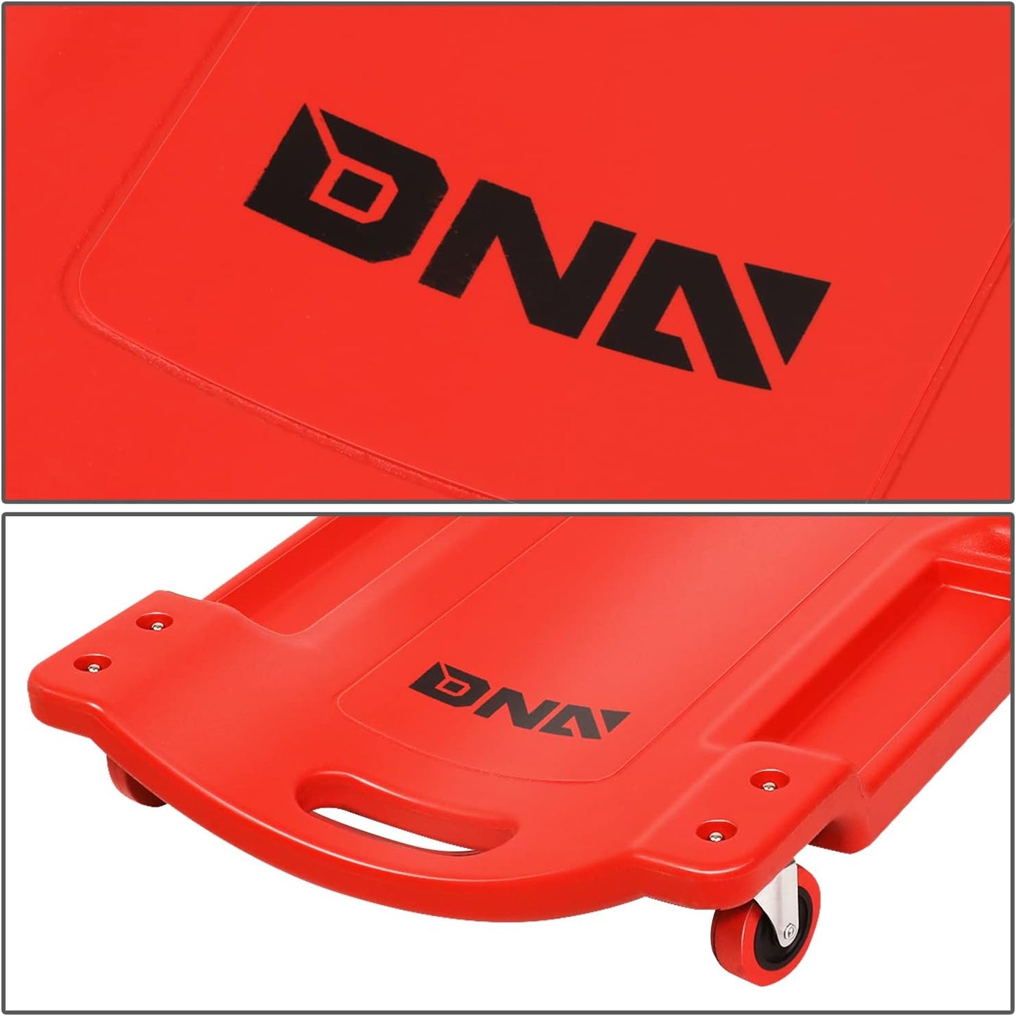 DNA MOTORING TOOLS-00201 36" L X 17" W x 4.25" H Vehicle Repair Low Profile Automotive Creeper w/Padded Headrest, Red