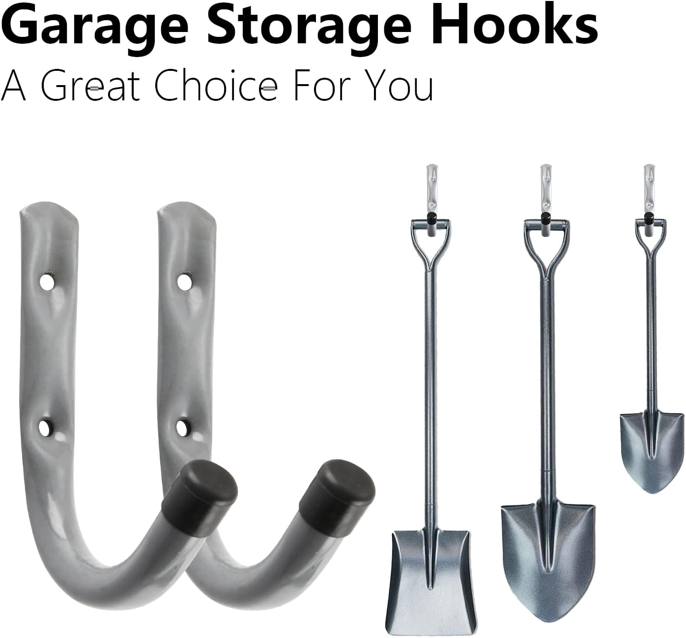 HOME MASTER HARDWARE 12 Pack 4-Inch Heavy Duty Garage Storage Wall Hooks, Steel J Utility Hooks for Hanging Ladders, Tools, Bikes, Grey