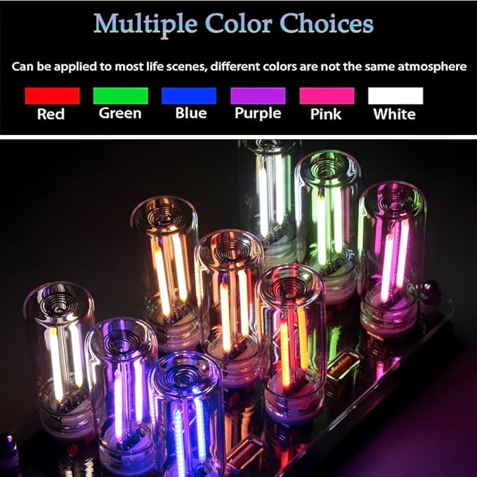 2 Pack Car LED Lights Interior, USB Light for Car Decor & Bedroom, Touch Dimmable Ambient Lighting, Mini Glass Bottle Night Light for Camping Gifts-Blue