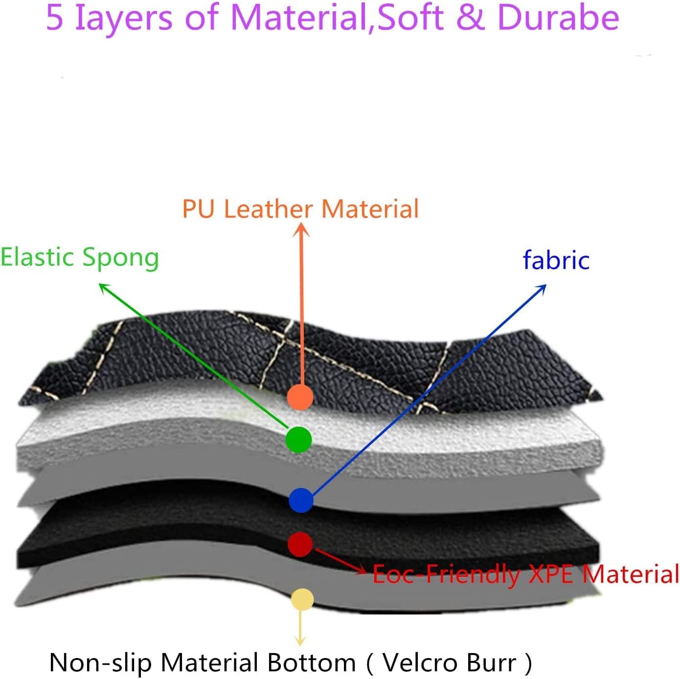 Custom All-Weather Protection Luxury Leather Floor Mats for Cars SUVs Trucks According Anti-Slip Leather Floor mats ﻿ (35,Red and Striped Black)