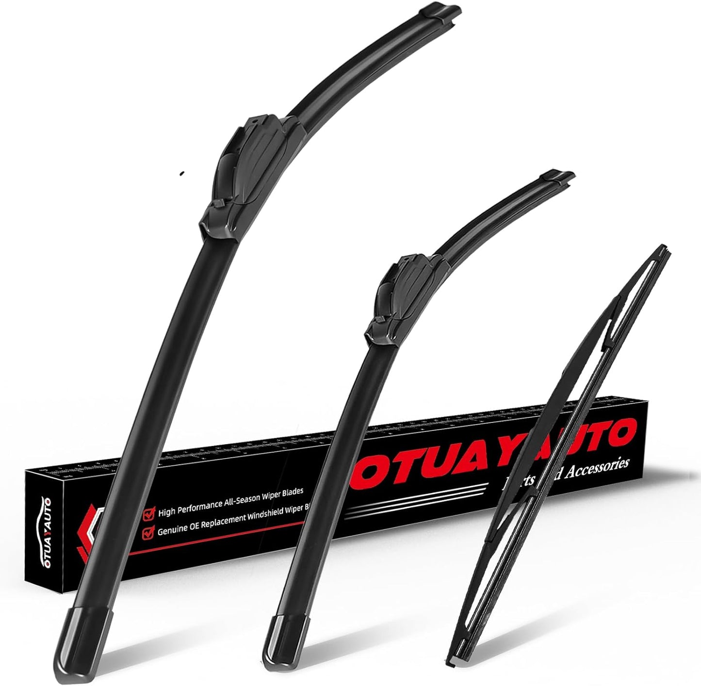 OTUAYAUTO Premium Windshield Wiper Blades - Replacement for Honda Fit 2009-2020 - Precision Fit, All-Weather Performance, Front and Rear Wiper Blades, U Hook - 28"+14"+14" (Pack of 3)