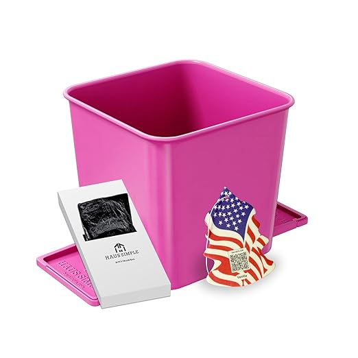 Car Trash Can 2L with Stability Wings & Velcro for Extra Stability ??Magic Strip & Clip for Fabric & Rubber Mats ??Durable Plastic, Easy Pull Trash Bags Included ??Pink