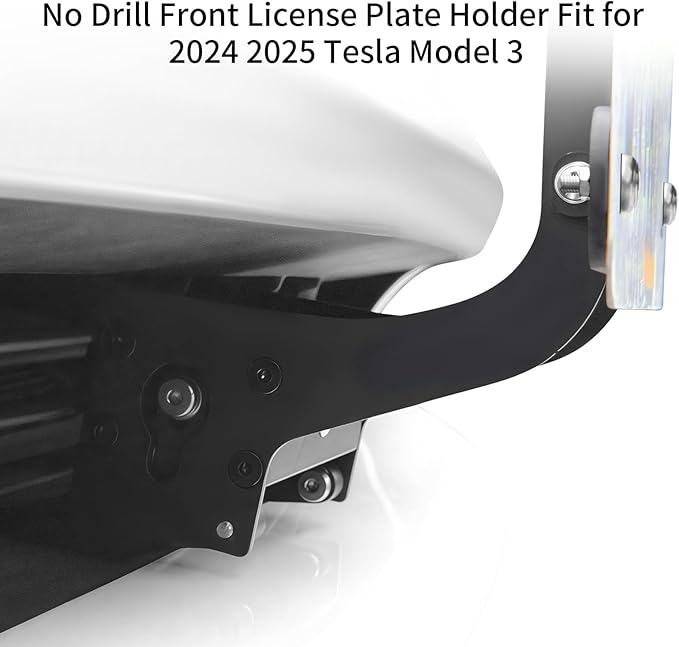 2024 2025 Tesla Model 3 License Plate Frame(No Drill, Custom Lock) Tesla Model 3 Front License Plate Mount