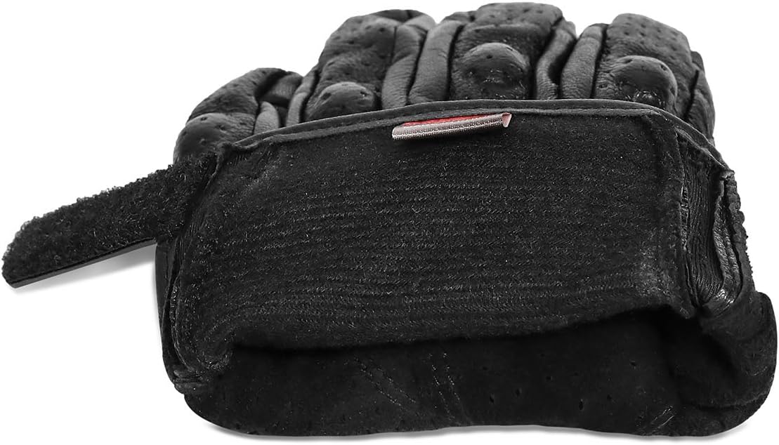 Superbike Full Finger Goat Skin Leather Touch Screen Motorcycle Gloves Men/Women S,M,L,XL,XXL (Perforated, L)