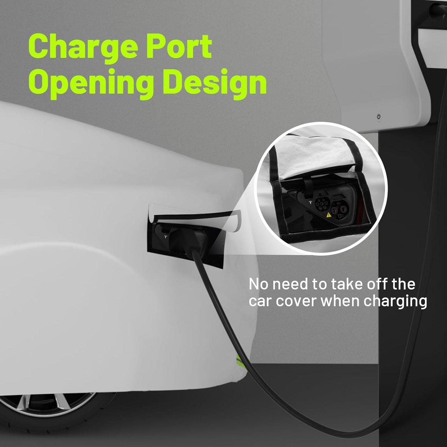 Favoto Car Cover for Model 3 - Custom Fit for Tesla Model 3 Cover 6 Layers Waterproof All Weather Outdoor Rain Snow Sun Protection with Charging Port Ventilated Mesh Door Zipper