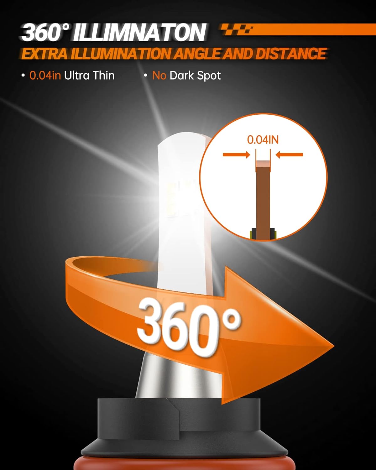 SEALIGHT 9007 LED Bulb, 36000LM 800% Brighter, HB5 Bulb 6500K Cool White, Plug-N-Play IP68 Waterproof, Pack of 2