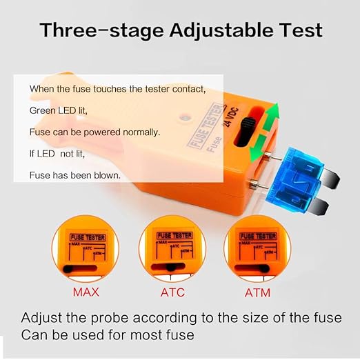 DC 24V Automotive Multifunctional Blade and Glass Tube Fuse Tester Puller ATO/ATC ATM Removal Tool Detect and Find The Burned in The Car Fuse Box