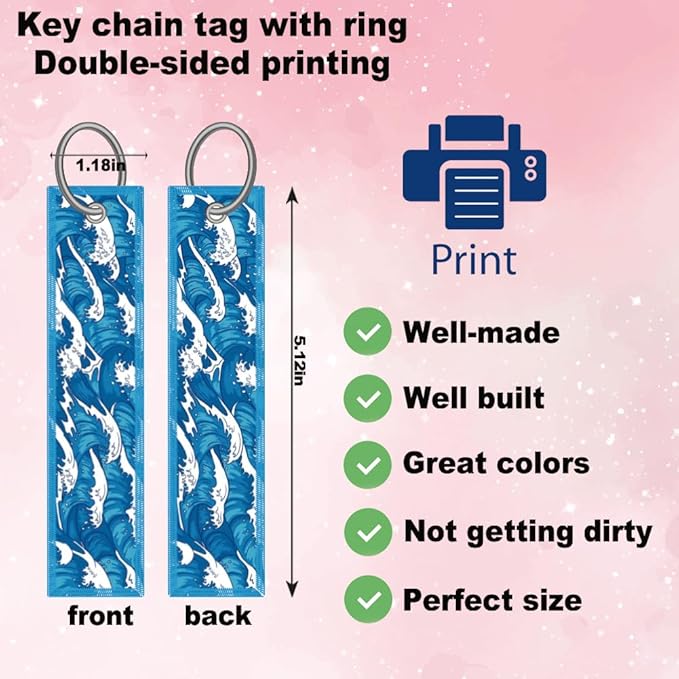 1pcs Blue Ocean Wave License Plate Frame for Women, Japanese Traditional Waves Print car Decorative tag Frames Girly Cute License Plate Cover Holder for Vehicle with Double Sided car Keychain tag