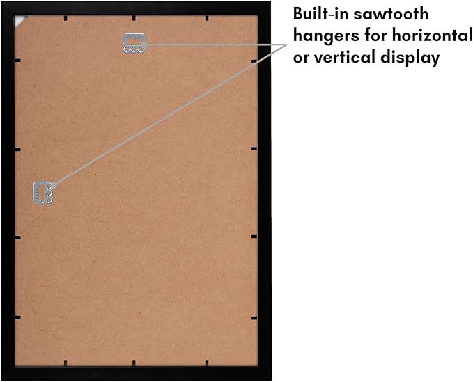 Americanflat 13x19 Picture Frame with Shatter-Resistant Glass - Set of 2 - Signature Collection - Gallery-Style Frames Made of Engineered Wood - Picture Frames for Wall Display - Black