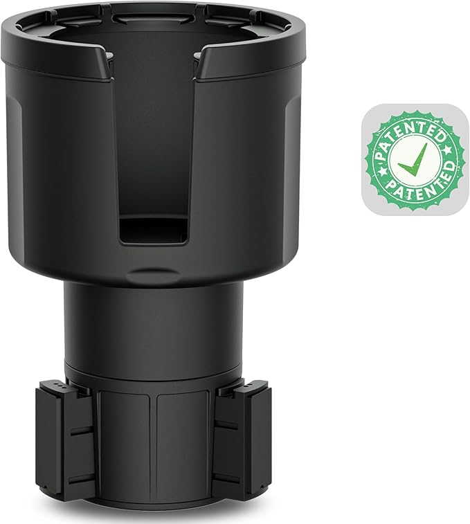 [Patented & Upgraded] Car Cup Holder Expander - Adapter Holds: Hydro-Flask, Yeti, Nalgene, Owala, Large (32 40 oz) Water Bottles - Adjustable Expandable Insert Extender ??Universal