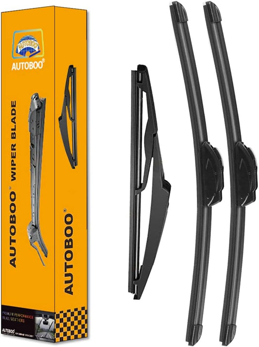 AUTOBOO 22"+21" Windshield Wipers with 11" Rear Wiper Blade Sets Replacement for Jeep Grand Cherokee 2014 2015 2016 2017 2018 2019 2020 2021-Original Factory Quality (Pack of 3)
