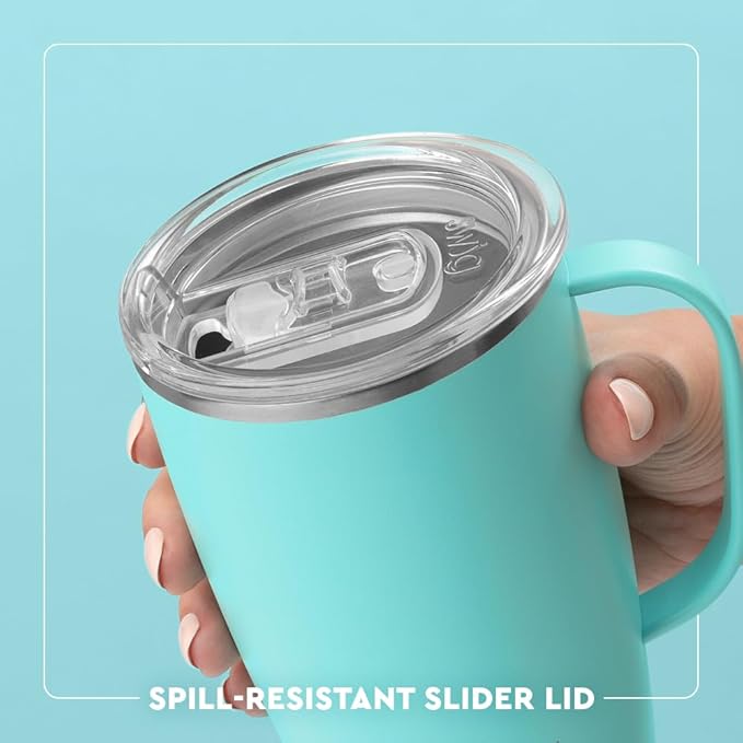 Swig Life 18oz Travel Mug, Insulated Tumbler with Handle and Lid, Cup Holder Friendly, Dishwasher Safe, Stainless Steel, Travel Coffee Cup (Moon Shine)