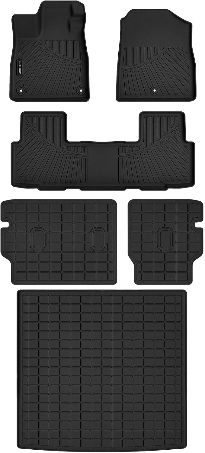Auxko All Weather Floor Mats Cargo Mat with Backrest Mat for Honda Passport 2026 TPE Liners All Season Accessories Guard Odorless Anti-Slip Floor Liners Trunk Tray with Back Seat Protectors