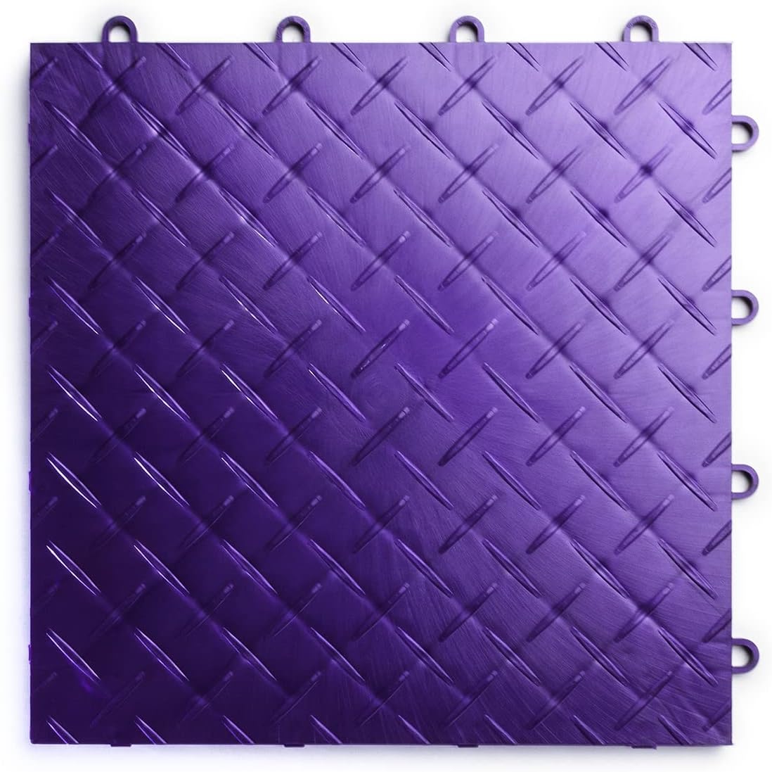 Big Floors RaceDeck Diamond Plate Design, Durable Interlocking Modular Garage Flooring Tile (Purple, 12 Pack of 12 x 12" Tiles)