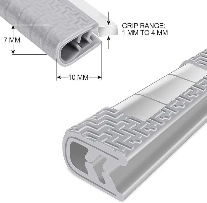 MYFAMIREA 66Ft(20.2M) Long Car Door Edge Guards, U Shape Edge Trim Rubber Seal Protector Car Door Protection Anti-Collision Rubber Clips Easy to Cut No Need Adhesive Fit for Most Vehicles| Grey