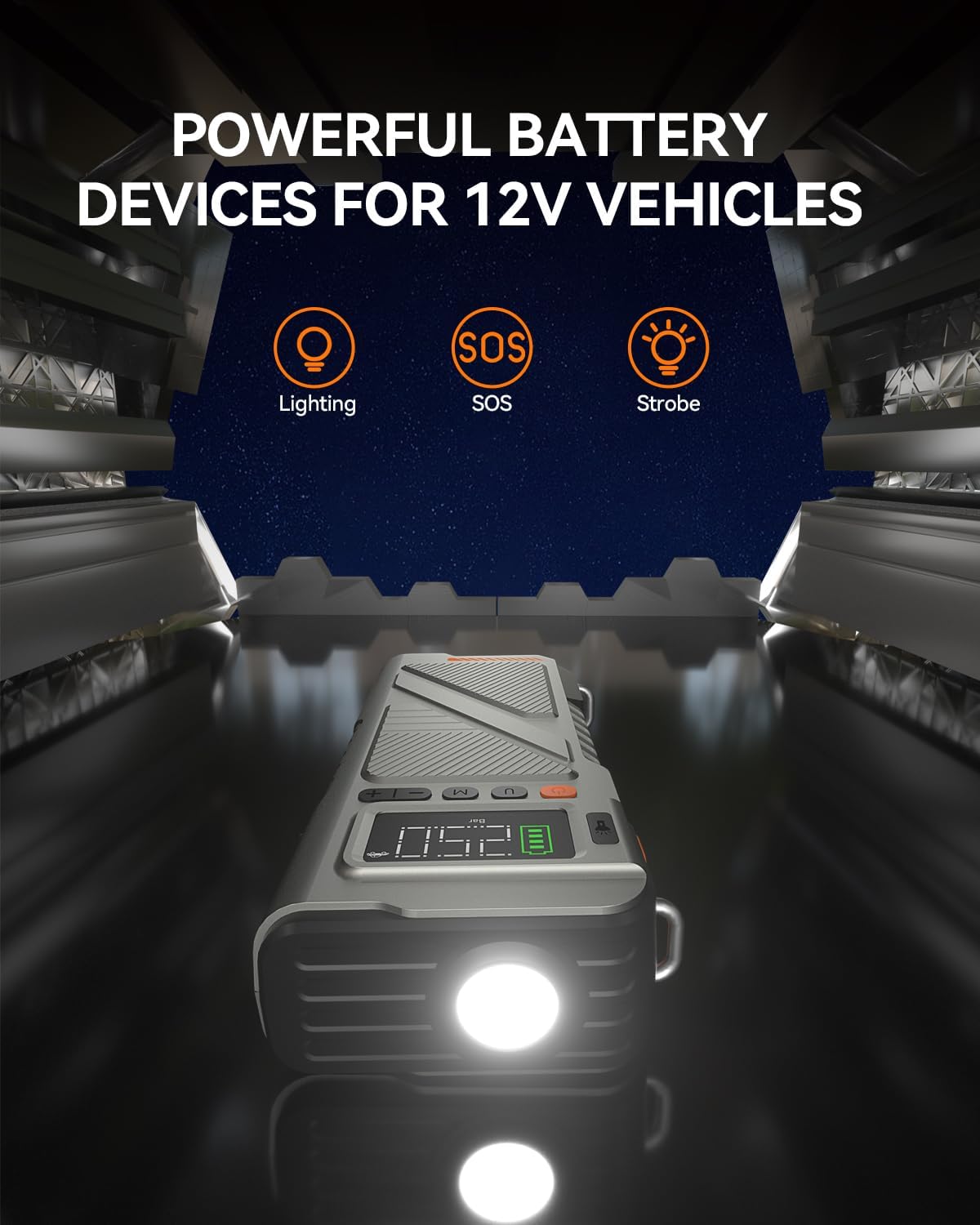 2025 Car Jump Starter with Air Compressor, Portable 6000A 150PSI Car Battery Jump Pack with Digital Tire Inflator for 10L Gas/9L Diesel,12V Power Jump Box