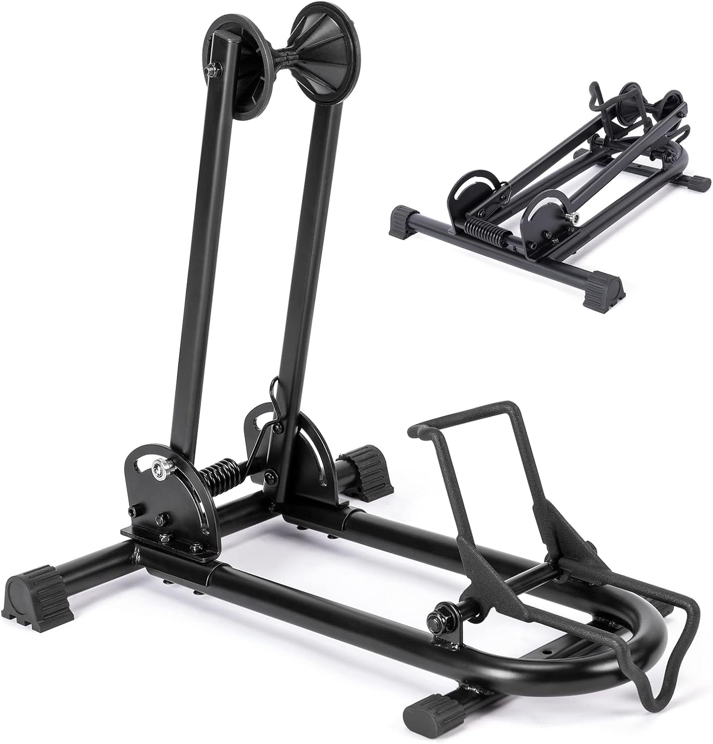 Indoor Bike Floor Stand - Bike Stand Rack for Garage/Home - Bike Storage Bicycle Parking Rack Fit 26”-29” Mountain Road Bikes (1 Bike Rack)